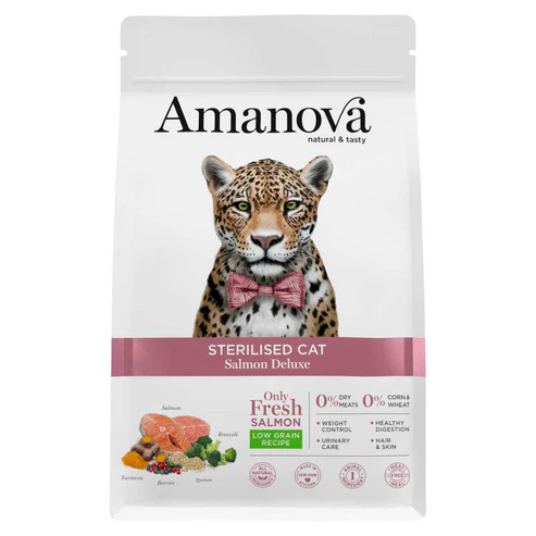 AMANOVA GATTO STERILIZZATO SALMONE 1,5 KG