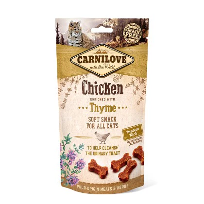 CARNILOVE CAT SOFT SNACK POLLO E TIMO 50 GR